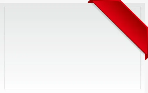 红色简约绸带免抠