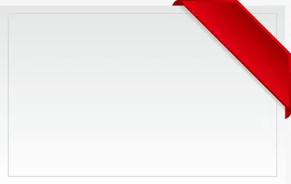 红色简约绸带免抠