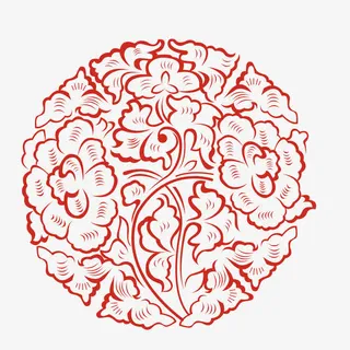 红色国风海报装饰免抠