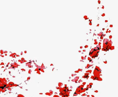 红色飞溅梅花免抠