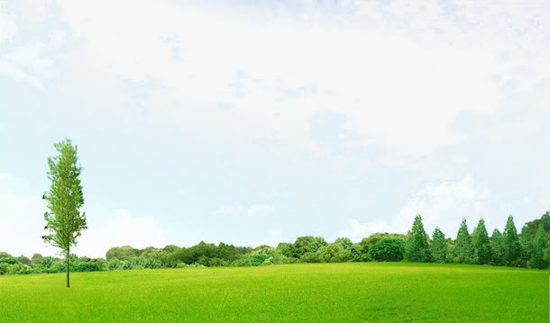 天空草地免抠背景卡通/手绘元素