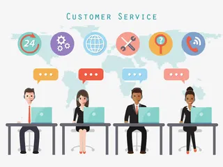 扁平化办公商业人士高清免扣素材免抠