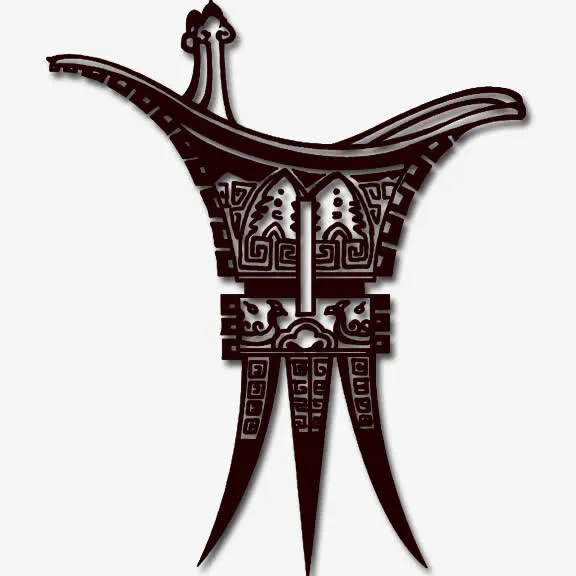 青铜器花纹酒爵免抠