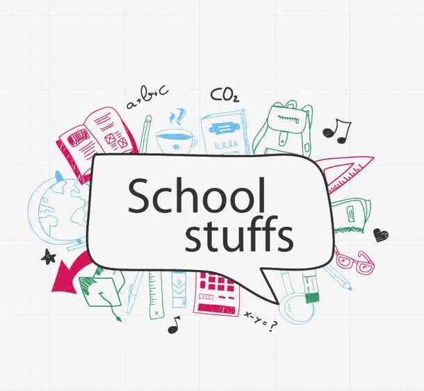 手绘校园海报免抠