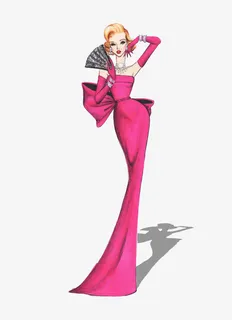 高端女式晚礼服插画免抠