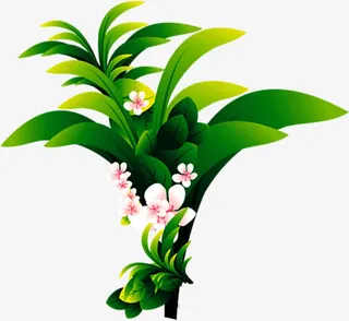 创意渐变绿色的的草木免抠