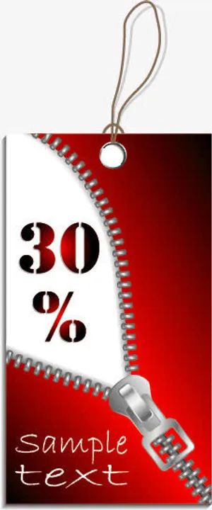 拉链创意打折销售挂牌矢量图免抠