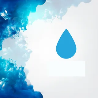 水蓝色墨水晕染水彩高清