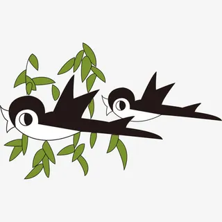 黑色燕子归来图免抠