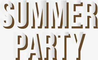 白色简约夏日派对免抠