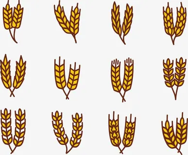 卡通金黄色稻谷大米图标免抠