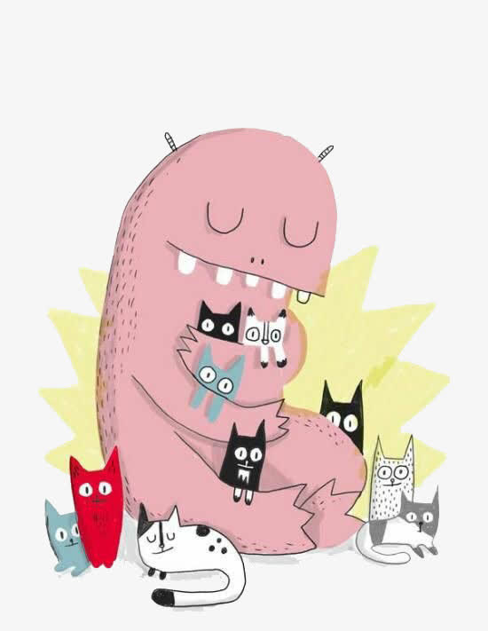 大虫子怪物与猫免抠