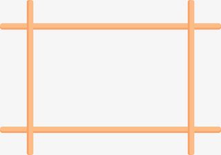 橙色简约木头框架免抠