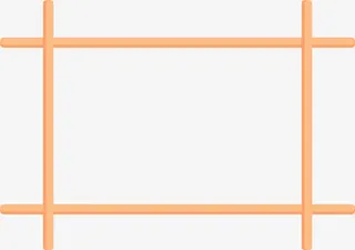 橙色简约木头框架免抠
