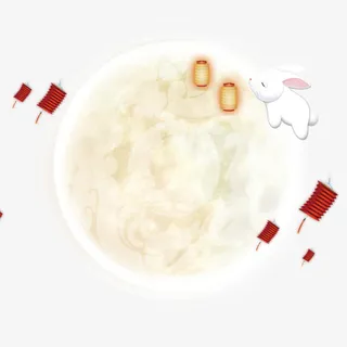 中秋圆月玉兔免抠