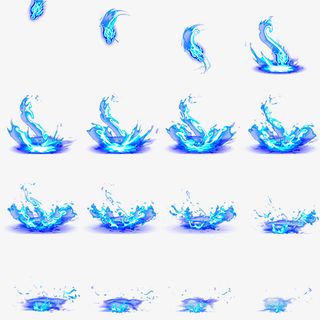 蓝色水流特效免抠