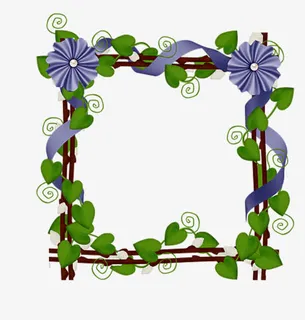 绿藤环绕边框免抠