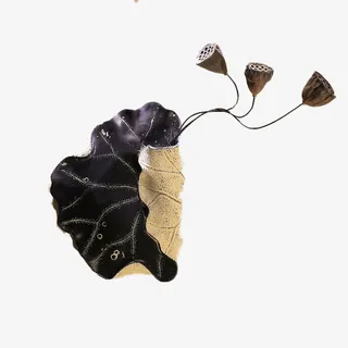 荷叶摆件莲蓬免抠