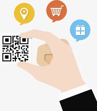 手拿二维码金融购物免抠图免抠