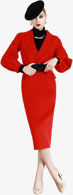 红色服装模特免抠