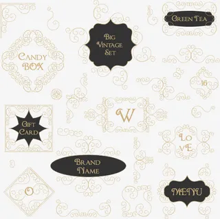 矢量时尚花纹边框设计素材免抠