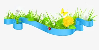 卡通清新春天丝带花免抠