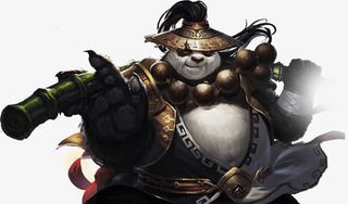 带草帽的熊猫枪手免抠