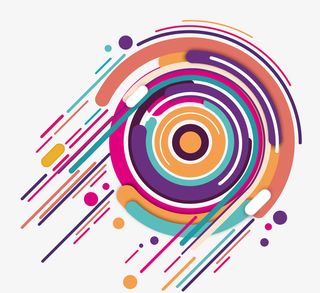 抽象几何圆圈抽象流动边框免抠