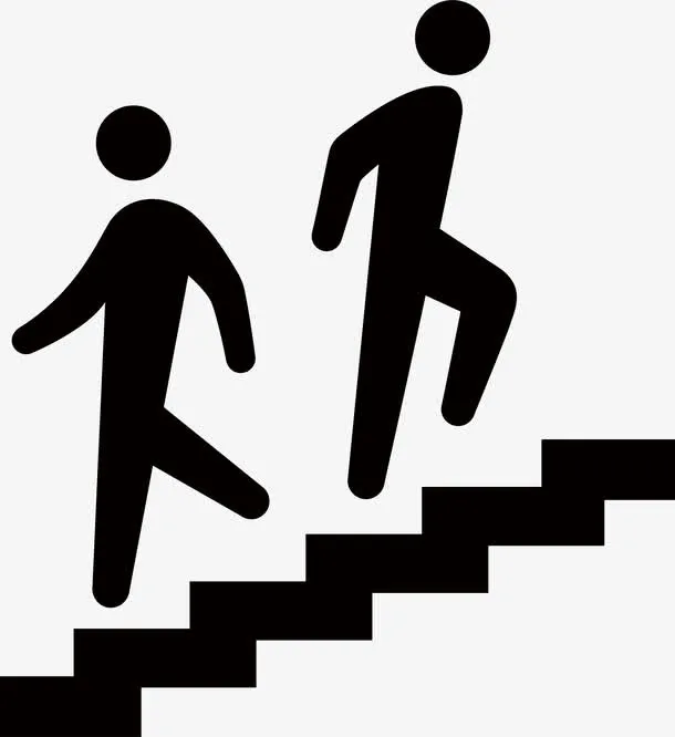 上下楼梯矢量小人免抠图标元素