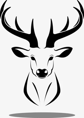 麋鹿黑色图案免抠
