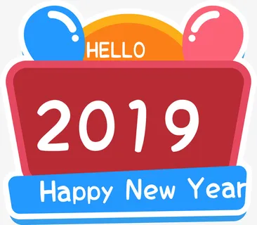 可爱红色新年年标签免抠