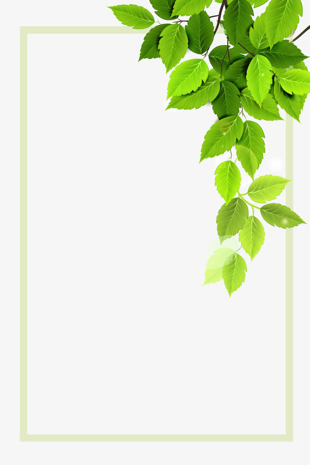 矢量绿色植物边框免抠