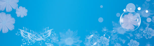 化妆品护肤品面膜水珠花清新背景banner