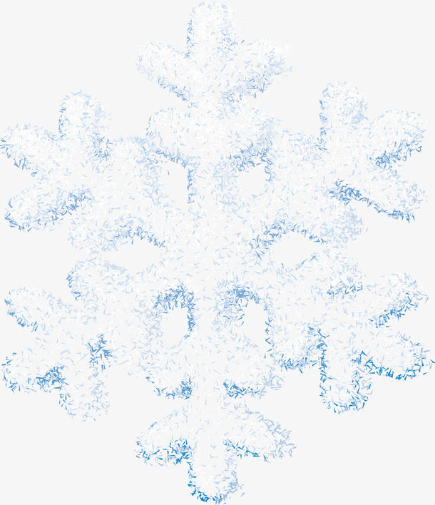 唯美蓝色雪花免抠