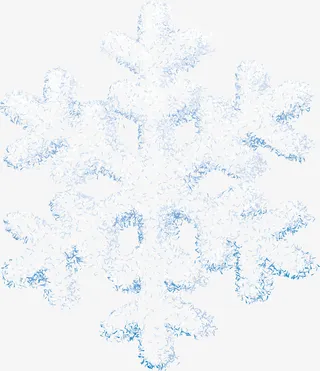 唯美蓝色雪花免抠