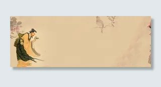 教育中国风古代底纹土黄色背景banner高清