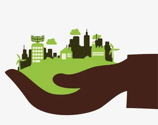 扁平手心里的自然能源免抠