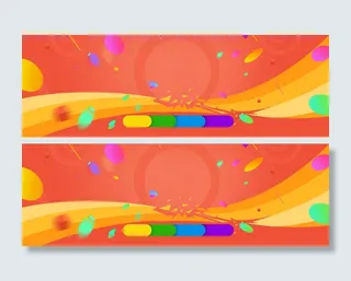 橙色曲线波浪折线渐变背景图高清