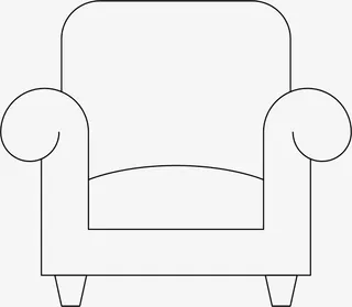 线条沙发免抠图标元素