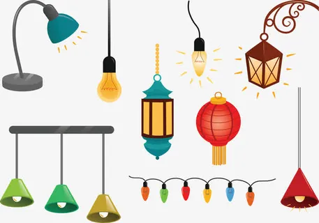 矢量各种造型灯免抠