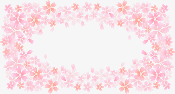 粉色梦幻花朵框架免抠