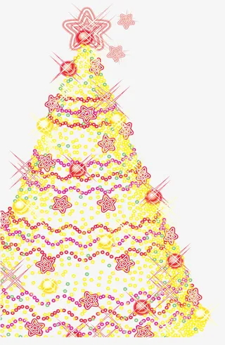 星光组成的圣诞树免抠
