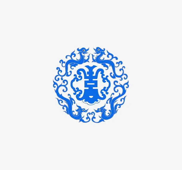 青花瓷花纹免抠