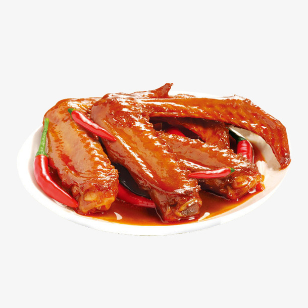 产品实物菜品卤鸭翅免抠