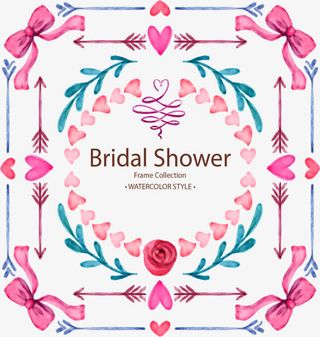 水彩粉色浪漫装饰边框免抠
