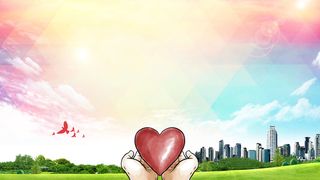 手托爱心城市背景创建文明城市海报背景素材高清