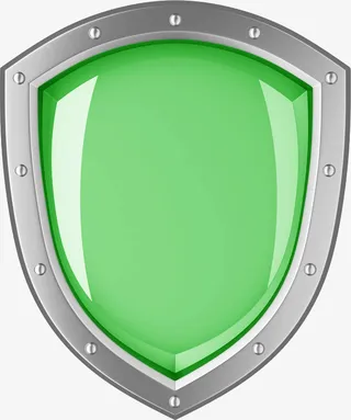 绿色玻璃光泽盾牌素材免抠免抠