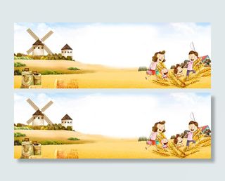 春天踏青出游亲子文艺黄banner高清