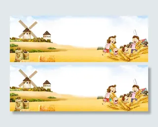 春天踏青出游亲子文艺黄banner高清