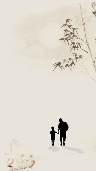 古典灰色中国风背影父亲节H5背景素材高清